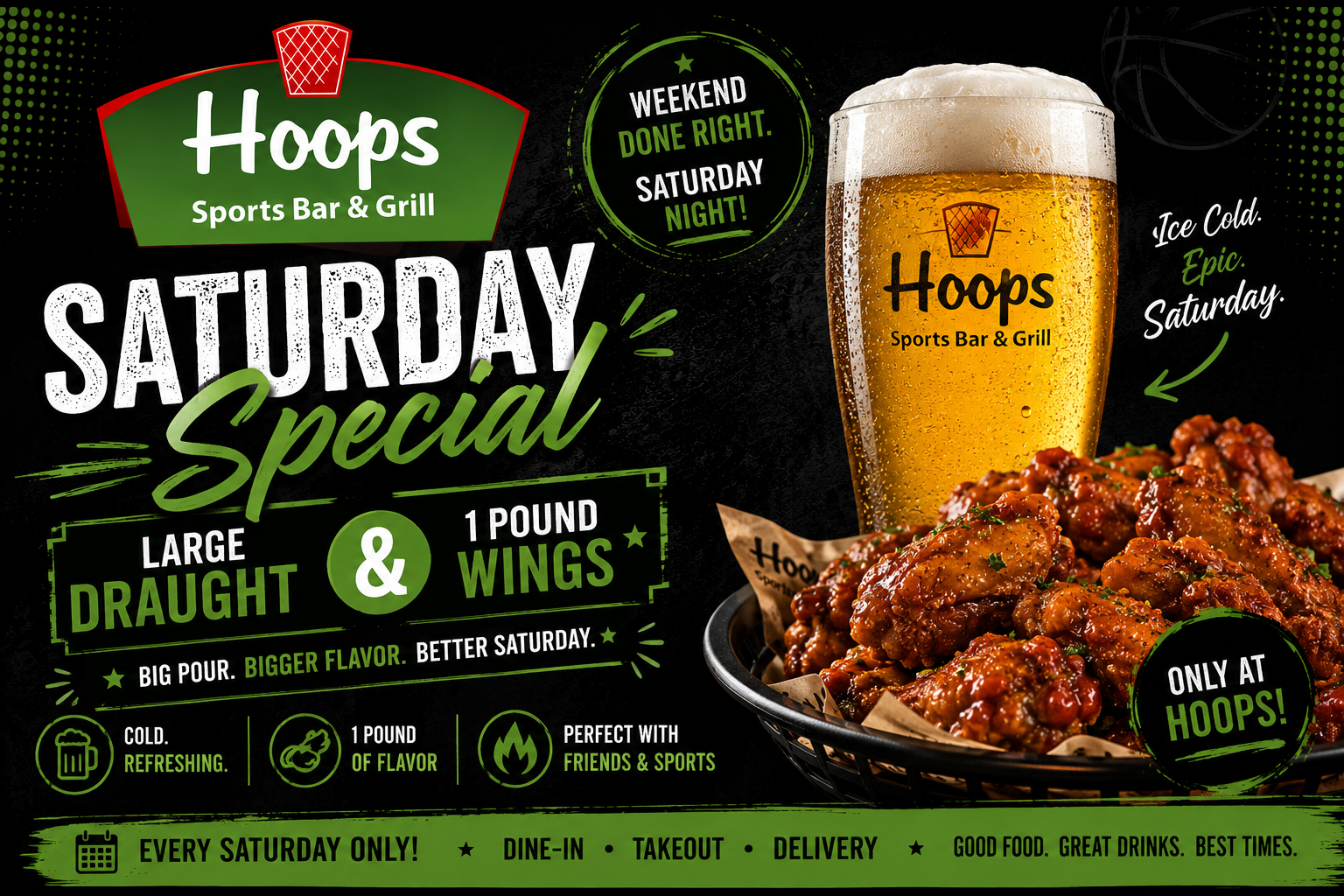 Saturday special at Hoops Sports Bar & Grill