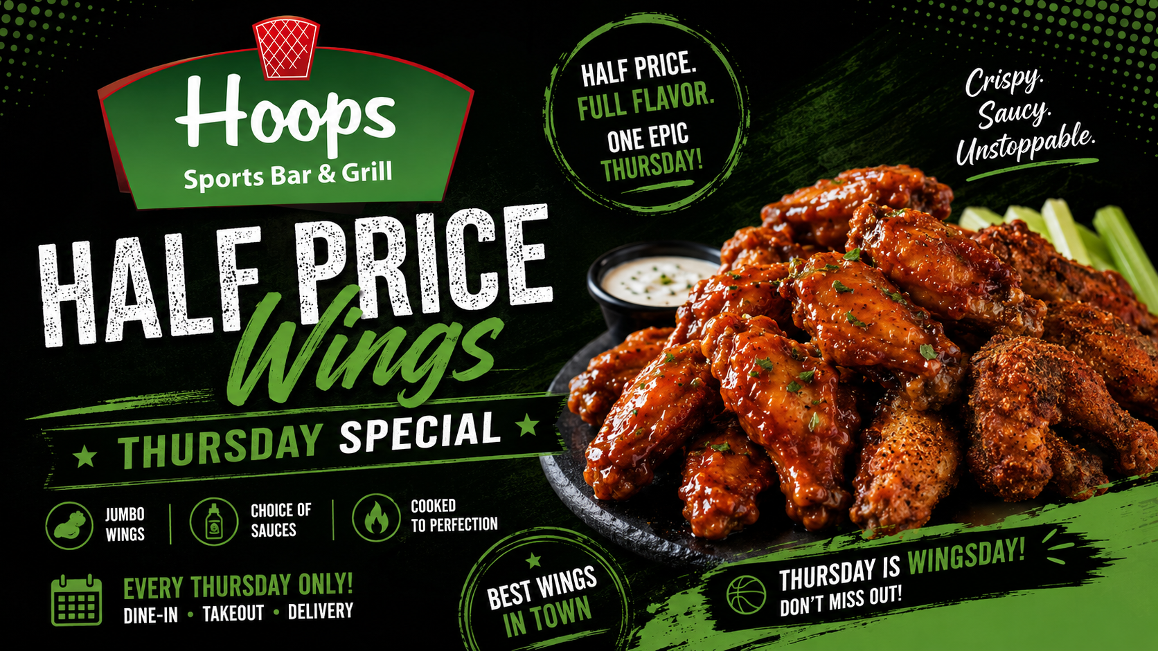 Thursday special at Hoops Sports Bar & Grill